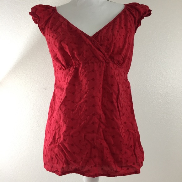 Motherhood Maternity Tops - Motherhood Maternity Eyelet Cotton Top. M44
